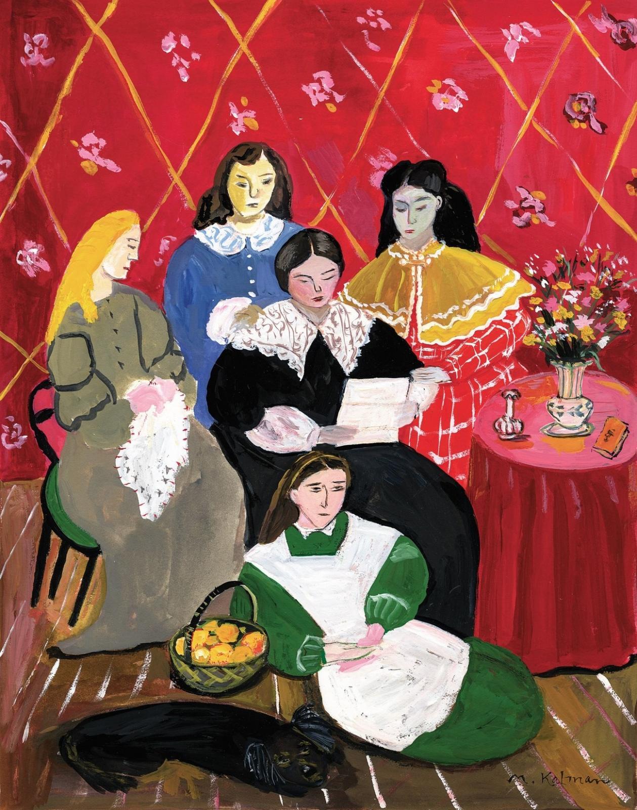 Illustration of the main characters from the novel Little Women