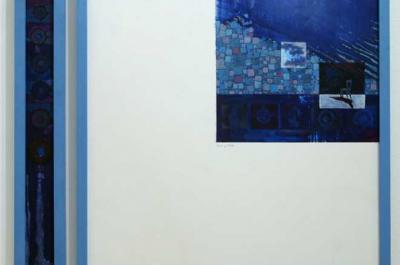 Image: Hani Zurob, My Eye and the Other, from the series "I Tell You No, It Means No," acrylic on canvas and wood, 37 x 6” and 37 x 37”, 2002.