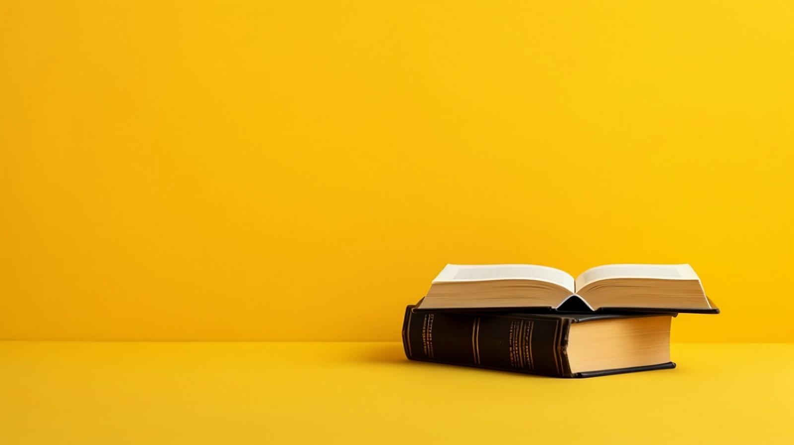 two books against a yellow backdrop