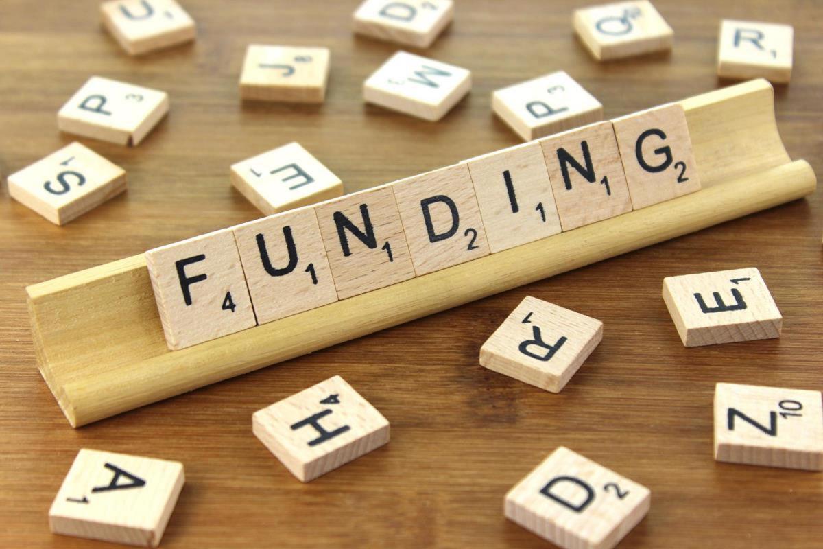 Scrabble tiles spelling out "Funding"