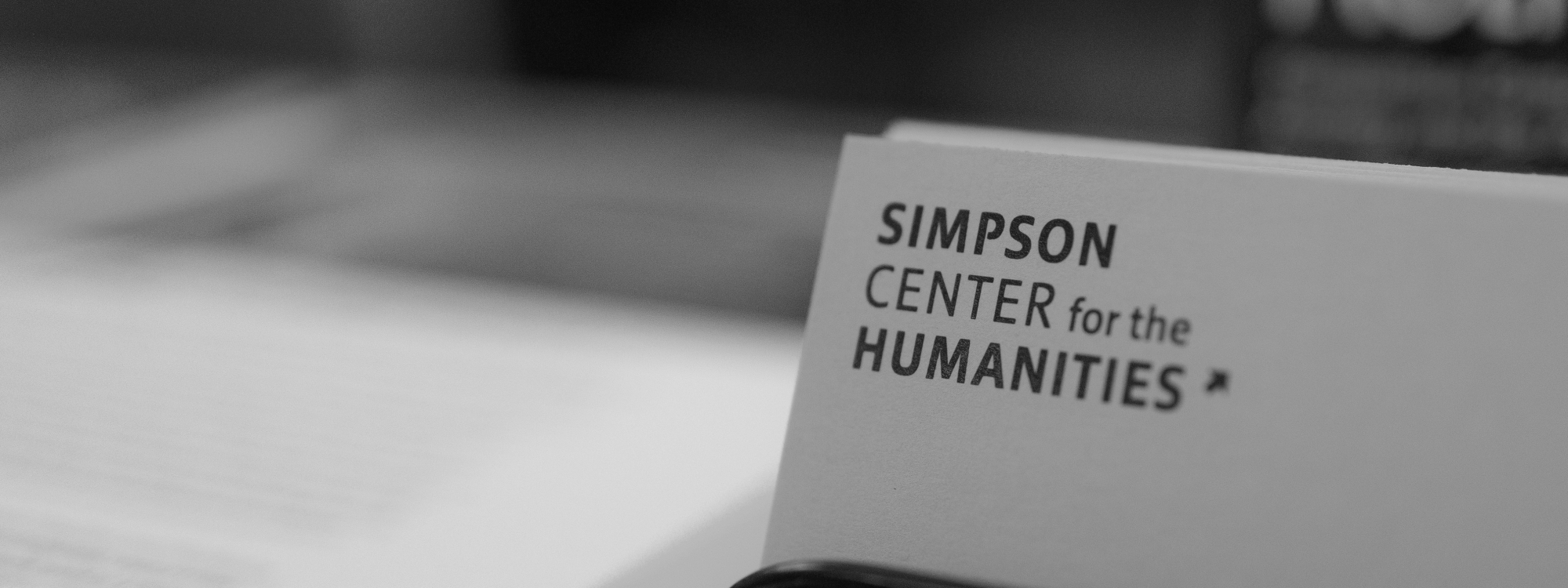 Simpson Center business cards in black and white