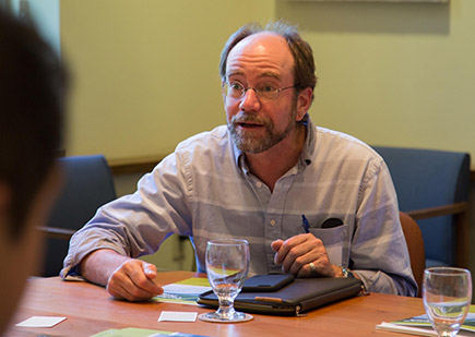 Bill Harms speaks at a Simpson Center workshop