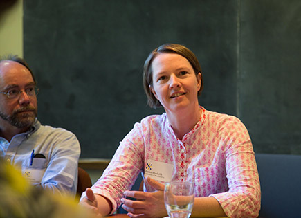 Janice Moskalik speaks at a Simpson Center workshop