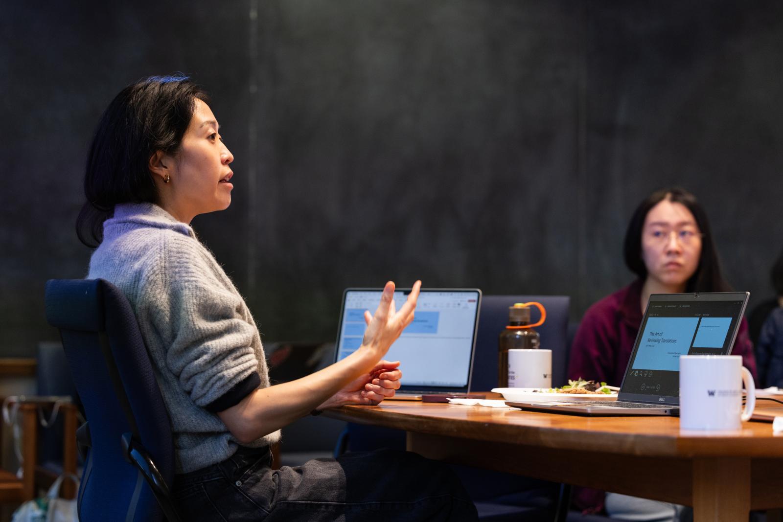 Tiffany Tsao and a student