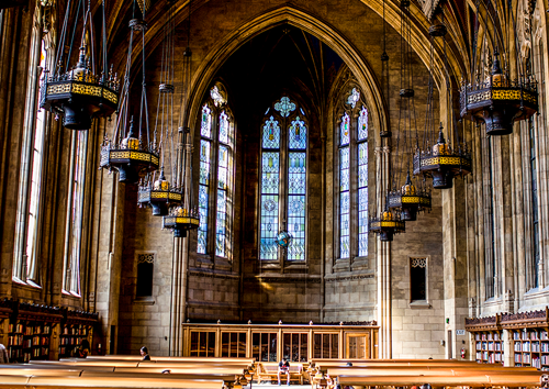 Inside the reading room of Suzzallo Library