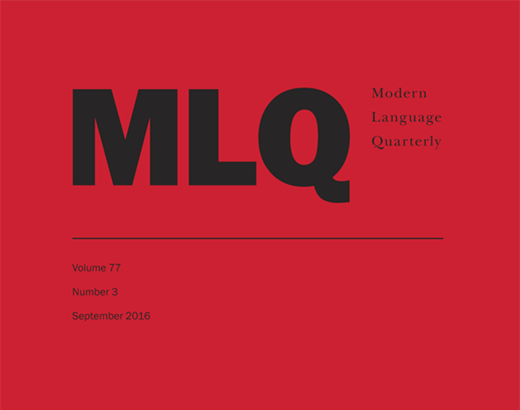 Cover of the September 2016 issue of Modern Language Quarterly, volume 77, number 3