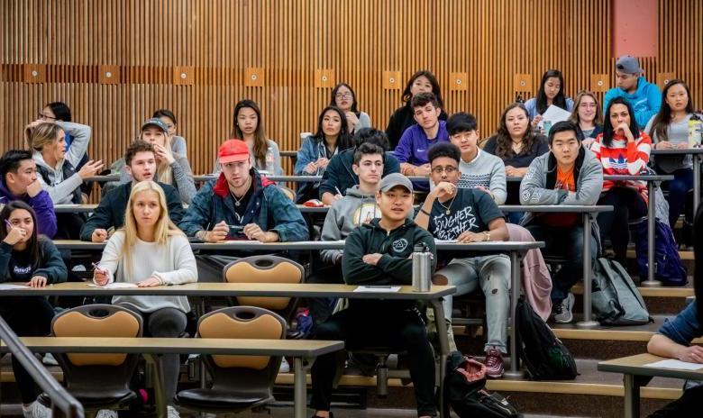 lecture hall filled with students