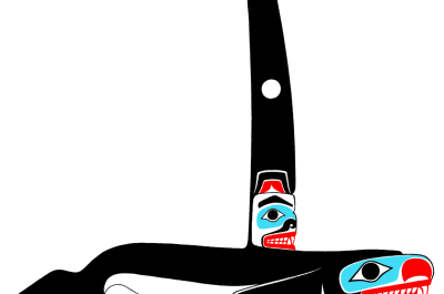 Image of Bill Holm Center for the Study of Northwest Native Art logo with Howkan Whale design.