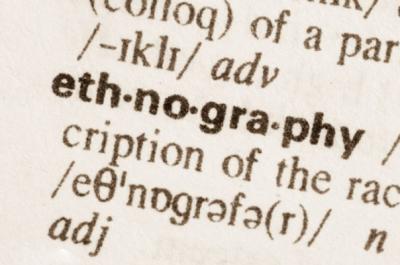 Close-up of the dictionary definition for "ethnography"