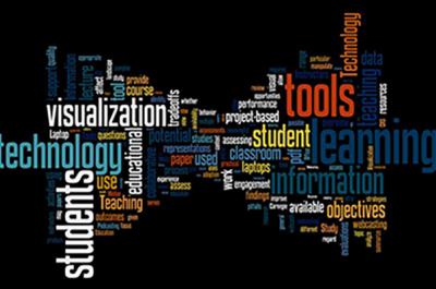 A word web consisting of words such as tools, visualization, technology, students, and so on.