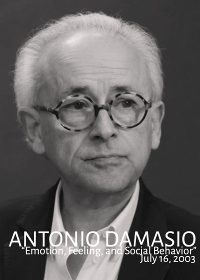 A black and white image of Antonio Damasio.
