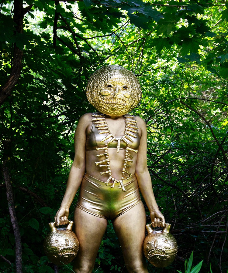 Person painted in gold art