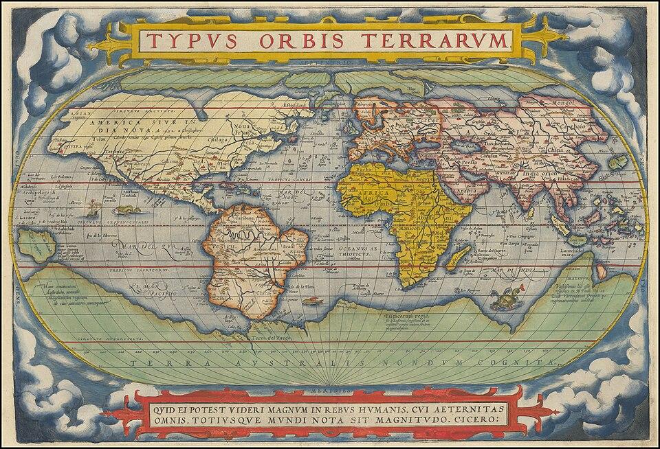 World map from Ortelius’ atlas