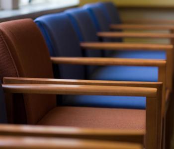 row of empty chairs