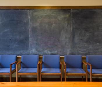 Row of Empty Chairs at the Simpson Center Conference Room