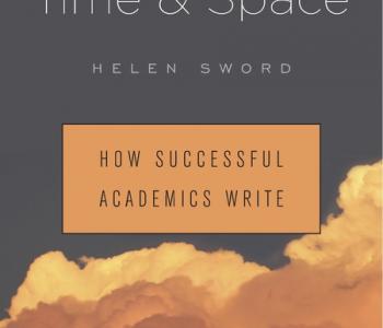 Cover of Helen Sword's Air & Light & Time & Space with orange red clouds in front of a dark grey sky.