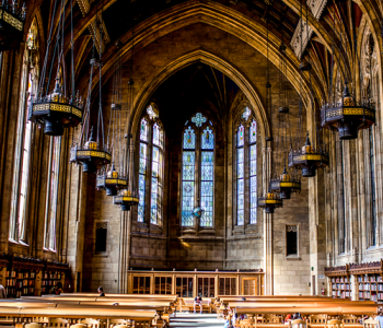 Inside the reading room of Suzzallo Library