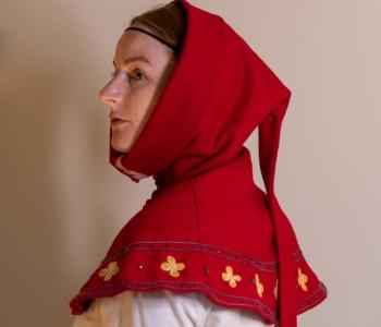 Caitlin Postal Wearing her Medieval Hood, photo credit: Caitlin Postal