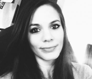A black and white image of Melinda Cohoon.