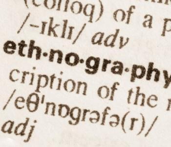 Close-up of the dictionary definition for "ethnography"