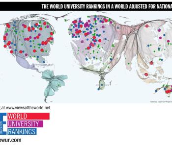 The Times Higher Education World University Rankings in a world adjusted for national wealth.