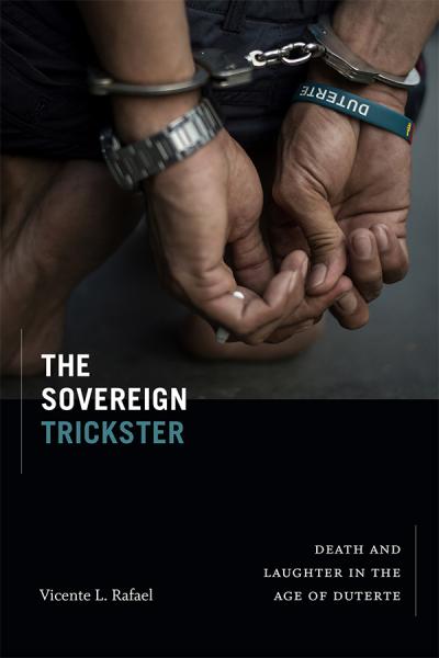 A photo of hands in handcuffs with the title of the book written in white.
